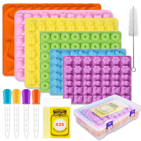SAGOOITS Gummy Molds Set with open storage box for easy organization during crafting