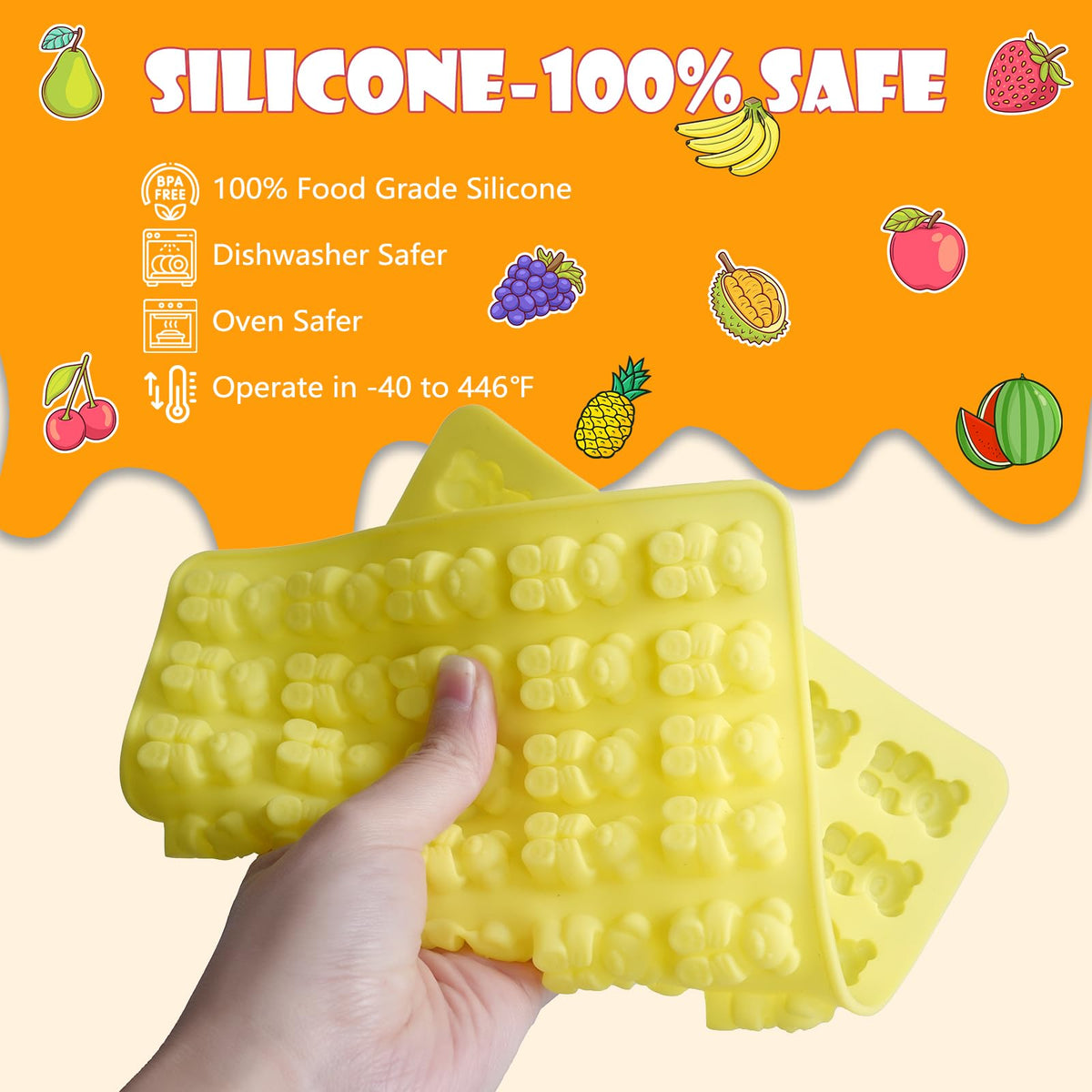SAGOOITS Silicone Molds with nonstick surface for effortless candy release