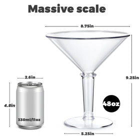 SAIAOKJ giant martini glass used for floral arrangements and festive displays.