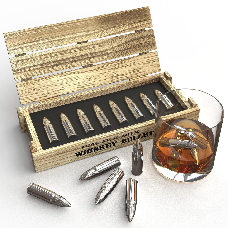 SAICOOS bullet whiskey stones in a sleek gift box for smooth, undiluted drinks.