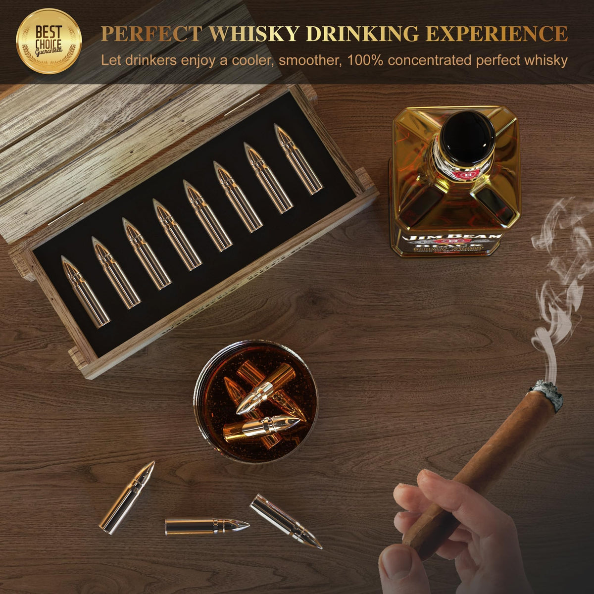 SAICOOS mirror-finish bullets add refinement to gatherings and conversations.