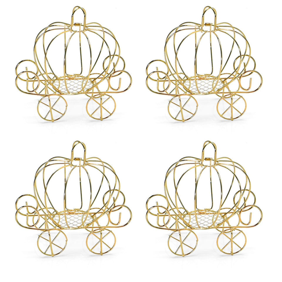 Saihisday pumpkin carriage candy box, golden finish, serving as a striking centerpiece.