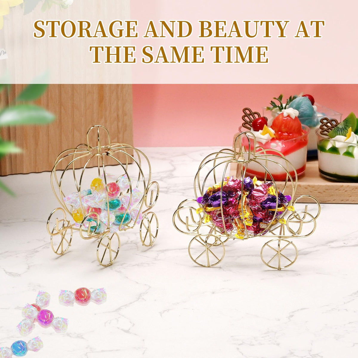 Saihisday pumpkin carriage candy box on Halloween display for festive vibe.