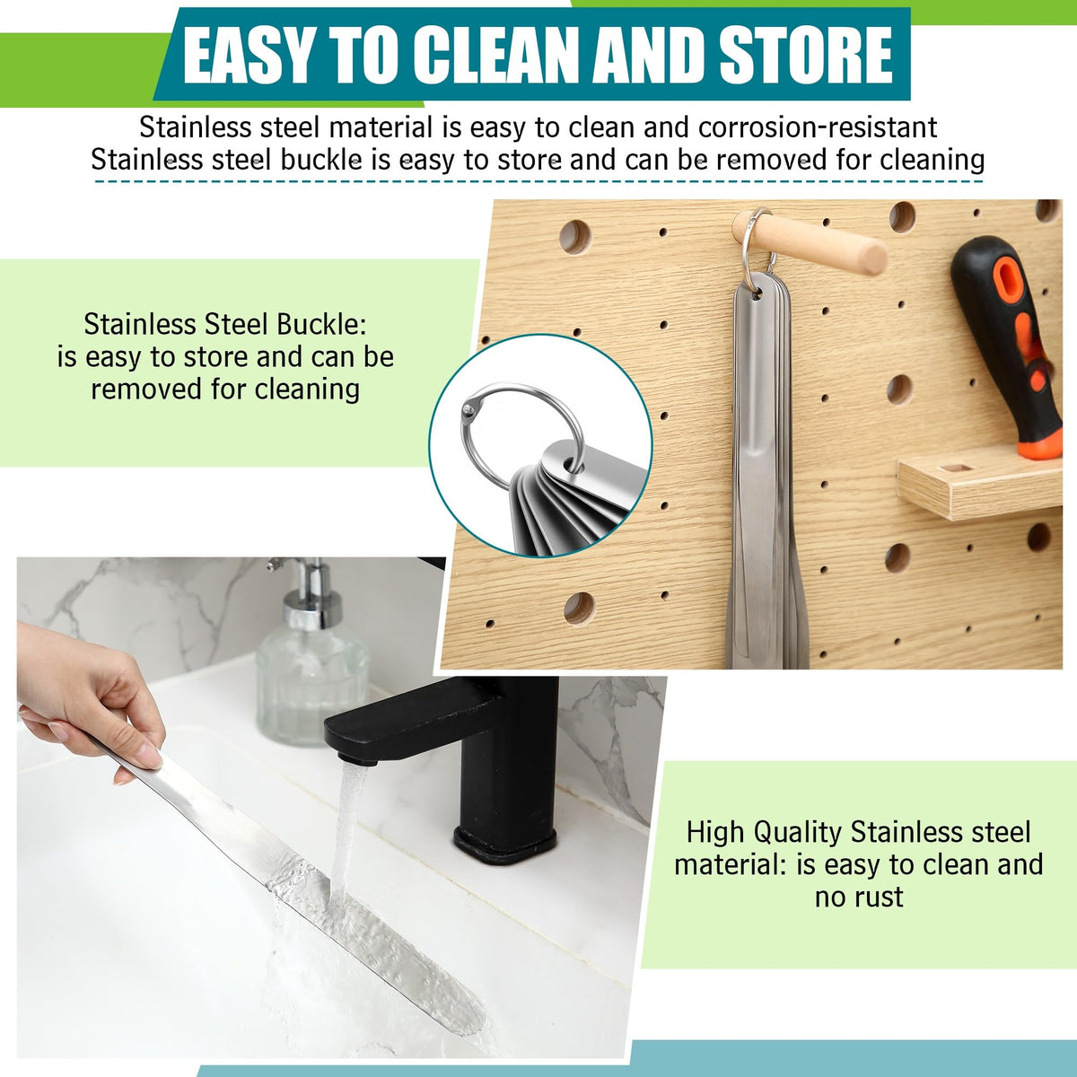 Saillong 7pc blade-closeup shows corrosion-resistant stainless steel for lasting performance