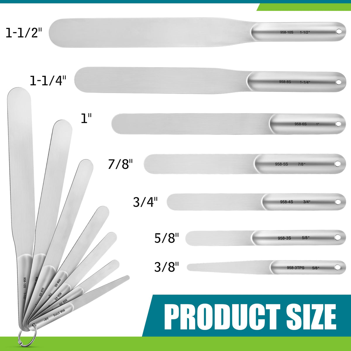 Saillong 7pc caulk spatula set side view highlighting ergonomic handle for comfortable prolonged use