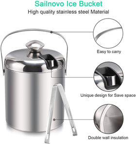 Sailnovo compact ice bucket 1-2-liter fits bottles and ice easily.
