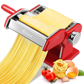 Sailnovo pasta maker on counter with stable clamp for steady pasta.