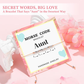Saineron Morse Code Bracelet with secret 'Aunt' message for a personal keepsake.