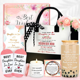 Saineron daughter-in-law gift tote front view, durable canvas for daily use.