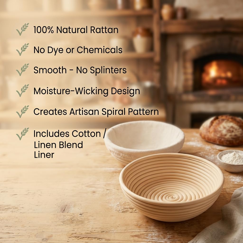 Saint Germain Bakery linen liner included for clean, mess-free handling.
