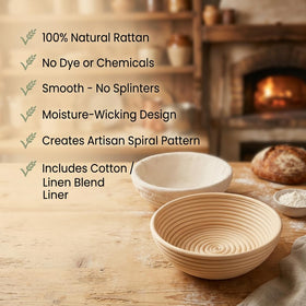 Saint Germain Bakery linen liner included for clean, mess-free handling.