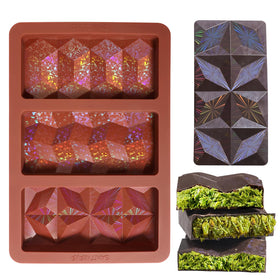SAINT NIEVE holographic bar mold with color-shifting shine for chic chocolates