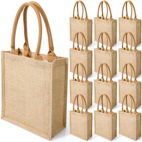 Saintrygo burlap tote bags set for weddings and gifts with ample storage.