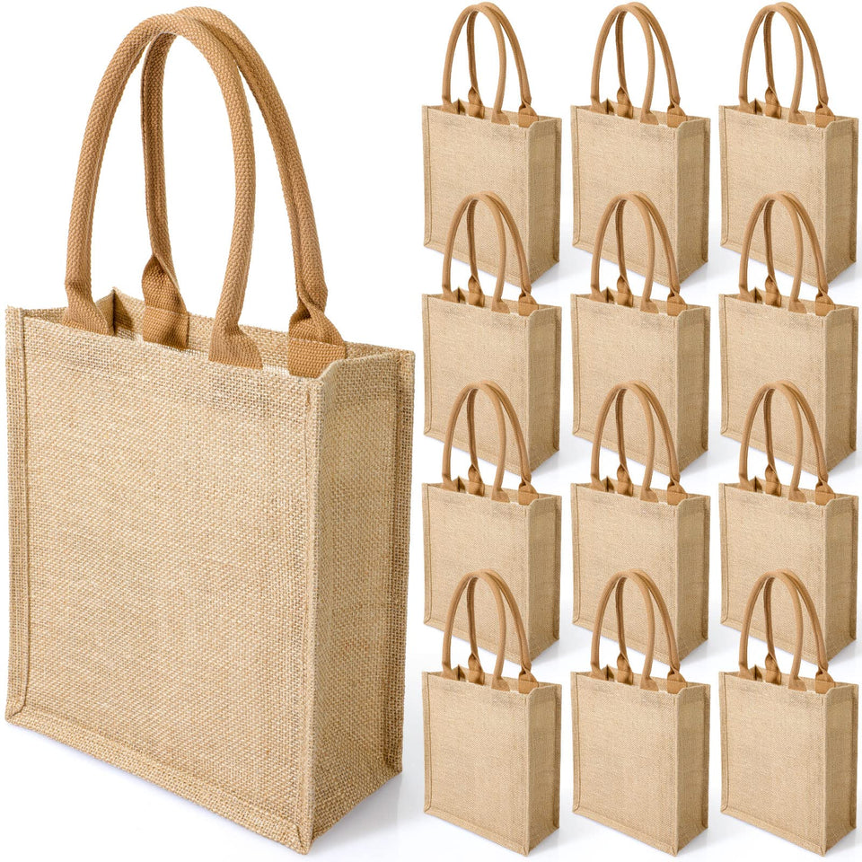 Saintrygo burlap tote bags set for weddings and gifts with ample storage.