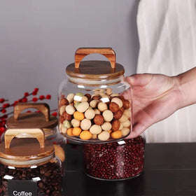 SAIOOL nuts and spices jars with see-through glass.