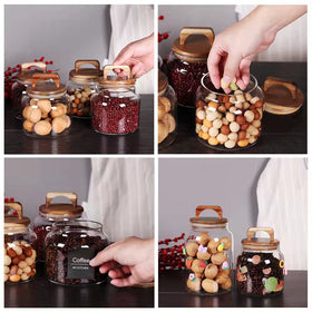 SAIOOL borosilicate jars offer durable, clear storage for dry goods.