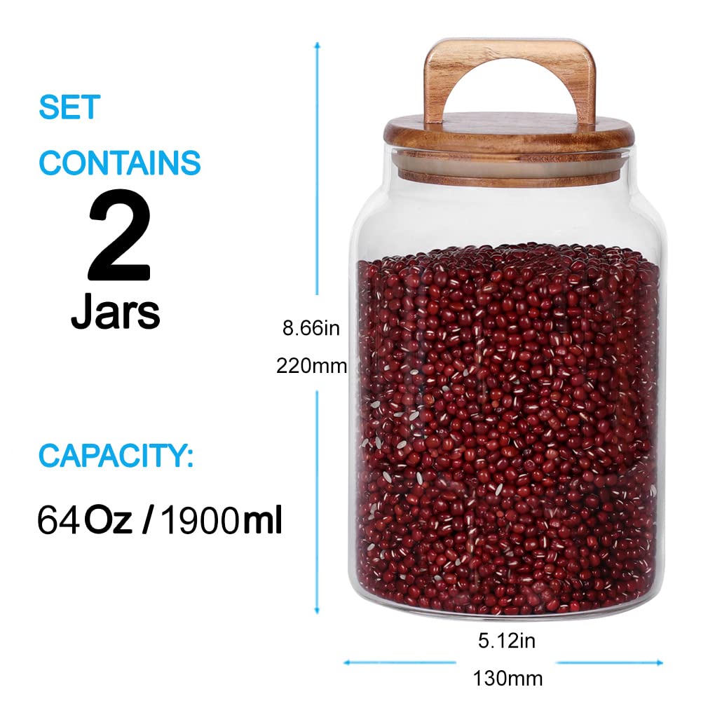 SAIOOL tall clear glass jar for visible contents in pantry.