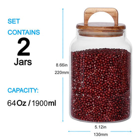 SAIOOL tall clear glass jar for visible contents in pantry.