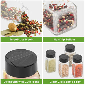 Saiveina glass spice jars with blank labels for quick spice identification