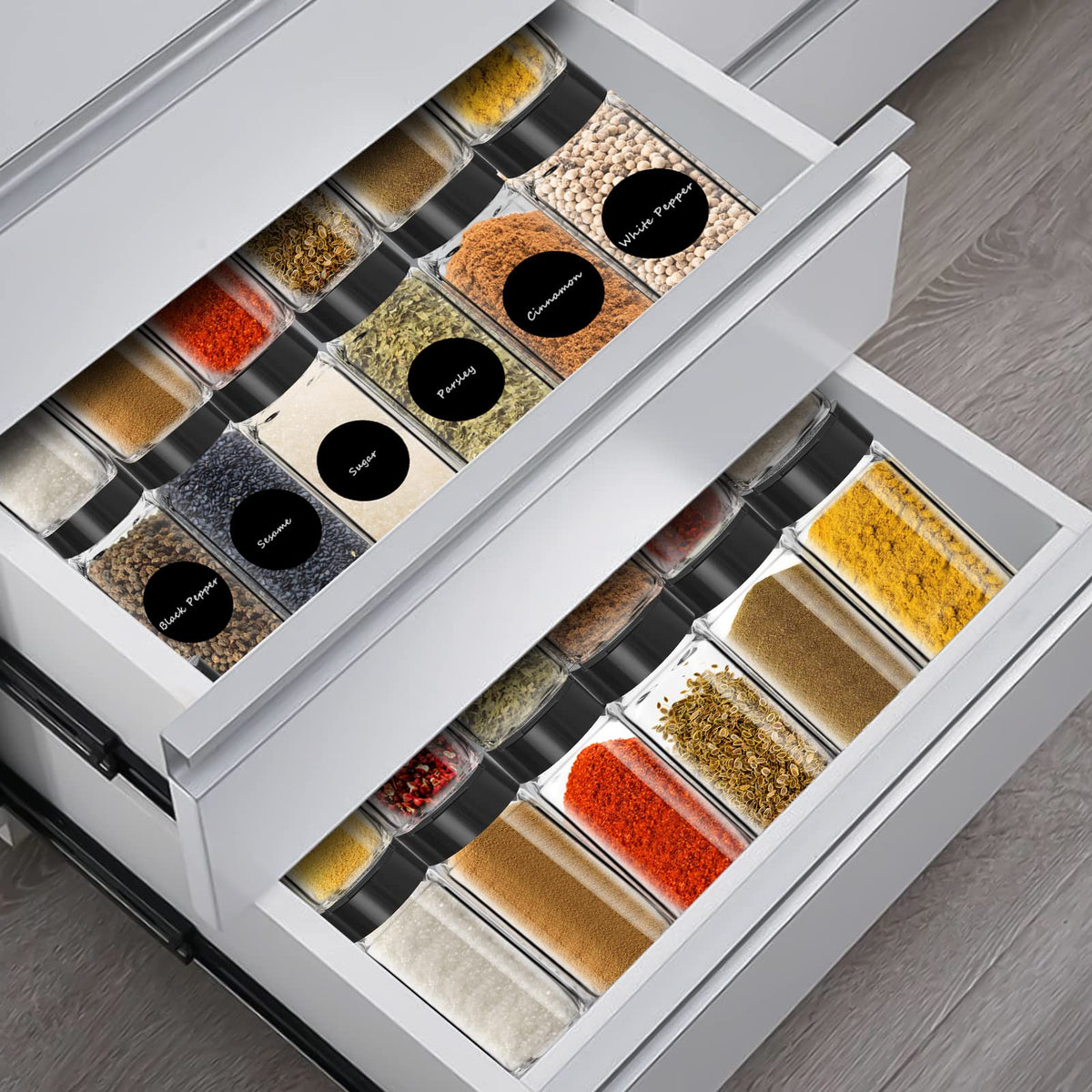 Saiveina compact spice set fits standard kitchen racks