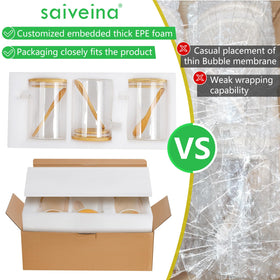 Saiveina stackable clear glass storage saves kitchen space
