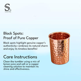 SAJTOX hammered copper tumblers grip-close view for comfortable handling.