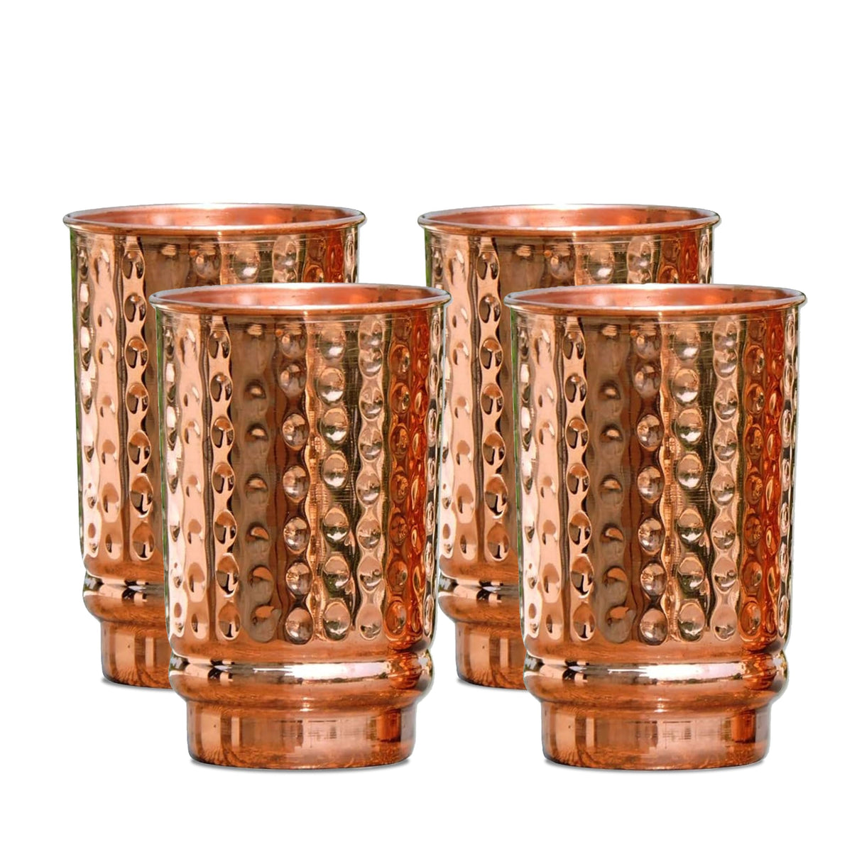 SAJTOX pure copper hammered tumblers set of 4 for elegant daily hydration.
