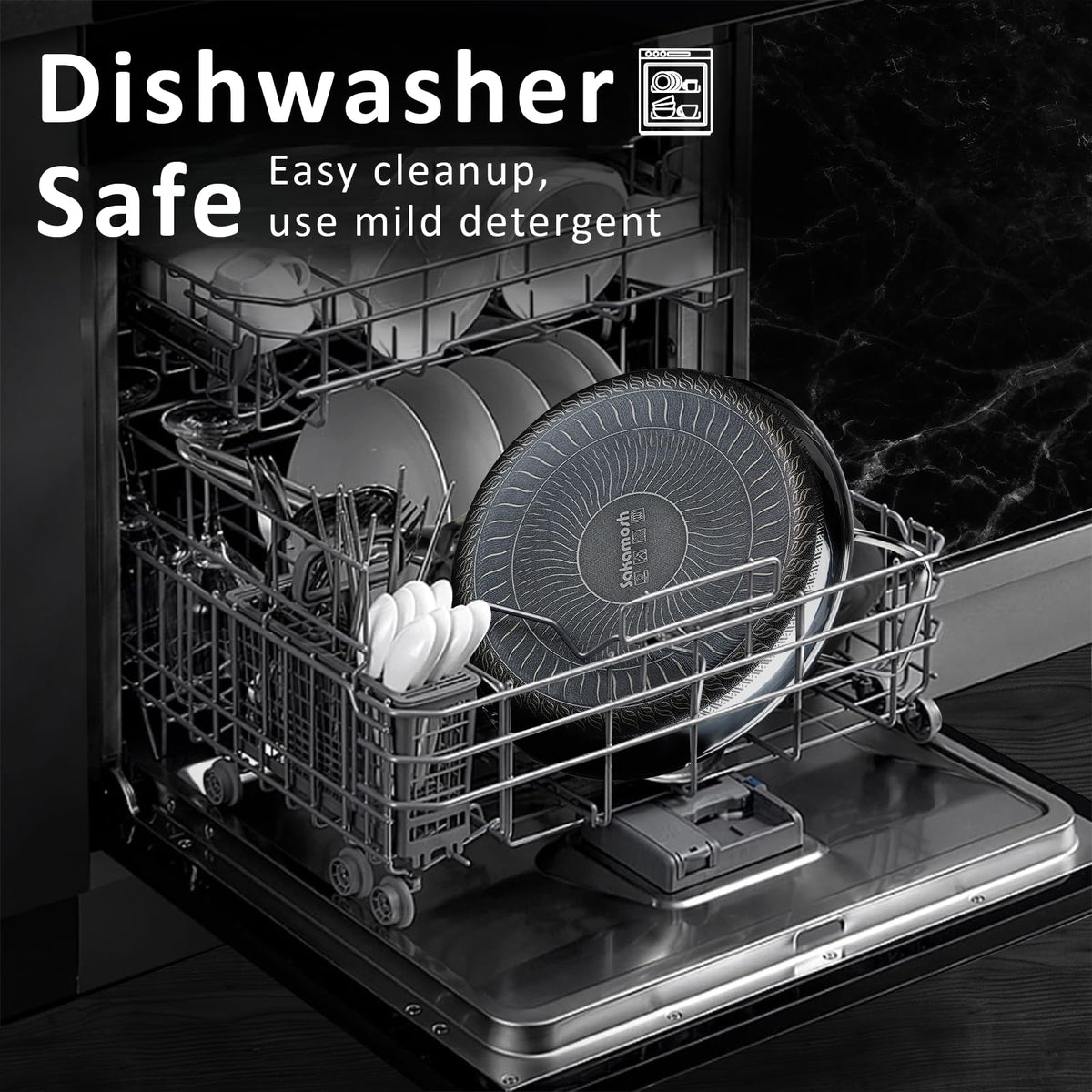 SAKAMOSH dishwasher-safe cookware designed for simple post-meal cleanup