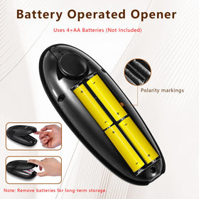 Battery-powered SAKAMOSH can opener ready for batteries