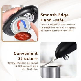 Magnetic lid remover feature on SAKAMOSH opener in use