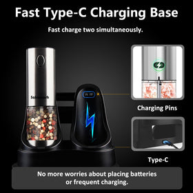 SAKAMOSH LED-light activated grinding aids precise seasoning at the table