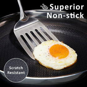 SAKAMOSH hybrid ceramic stainless steel pan emphasizes durable heat distribution