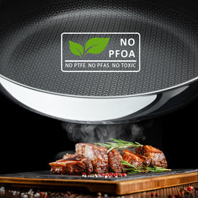 SAKAMOSH stay-cool handle skillet ready for safe stovetop handling