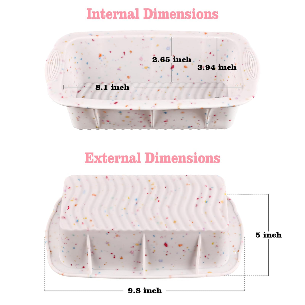 Sakolla Confetti bread loaf pan, oven-ready for versatile baking.