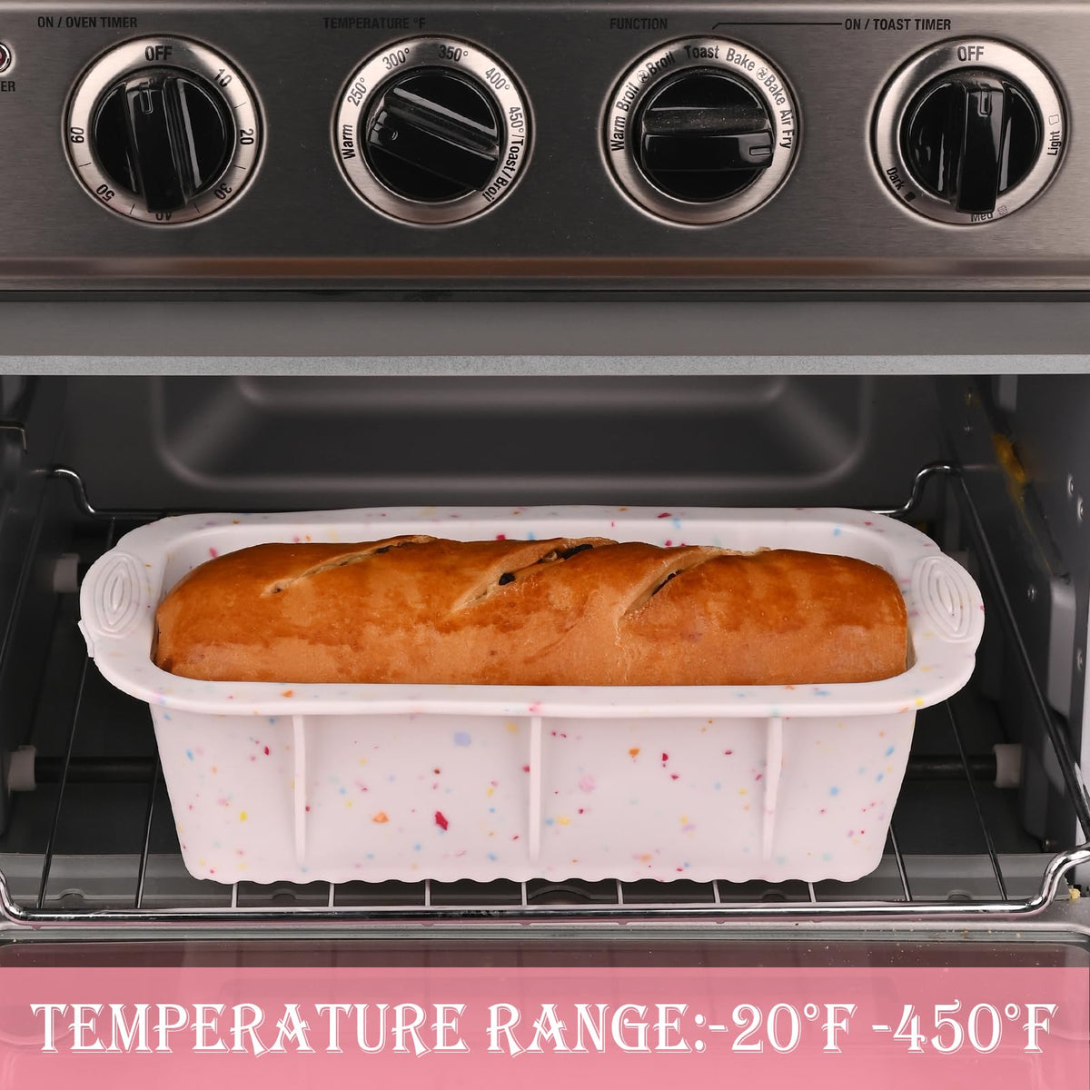 Sakolla Confetti meatloaf loaf pan, sturdy and reusable.