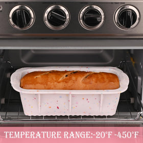 Sakolla Confetti meatloaf loaf pan, sturdy and reusable.