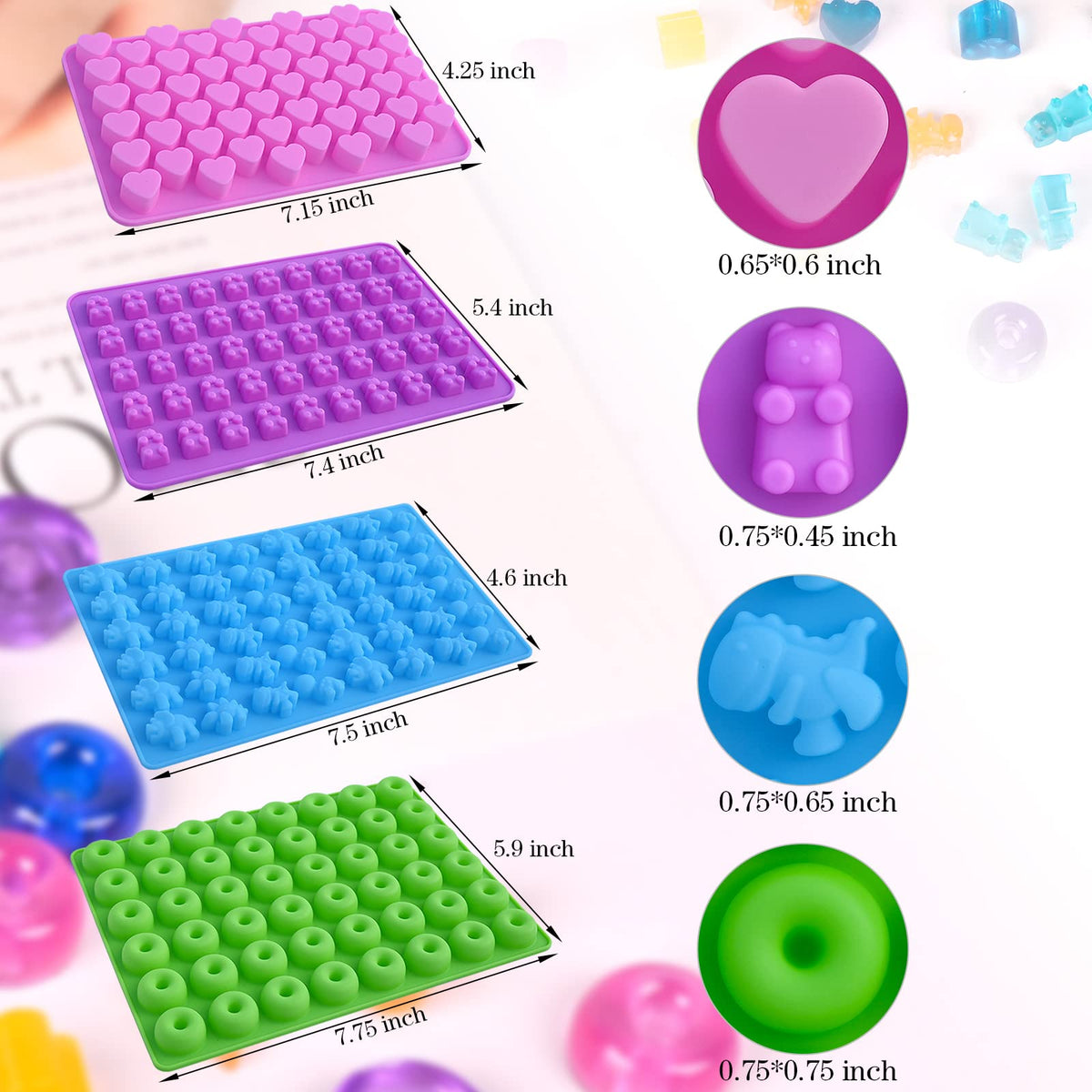 Sakolla hearts silicone mold for cute bite-sized snacks.