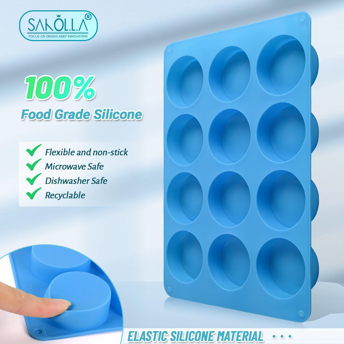 Sakolla silicone mold set offering non-stick release for easy unmolding.