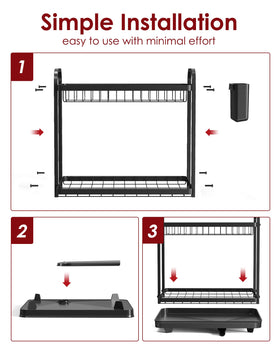 Sakugi black finish durable rack fits small families on countertops