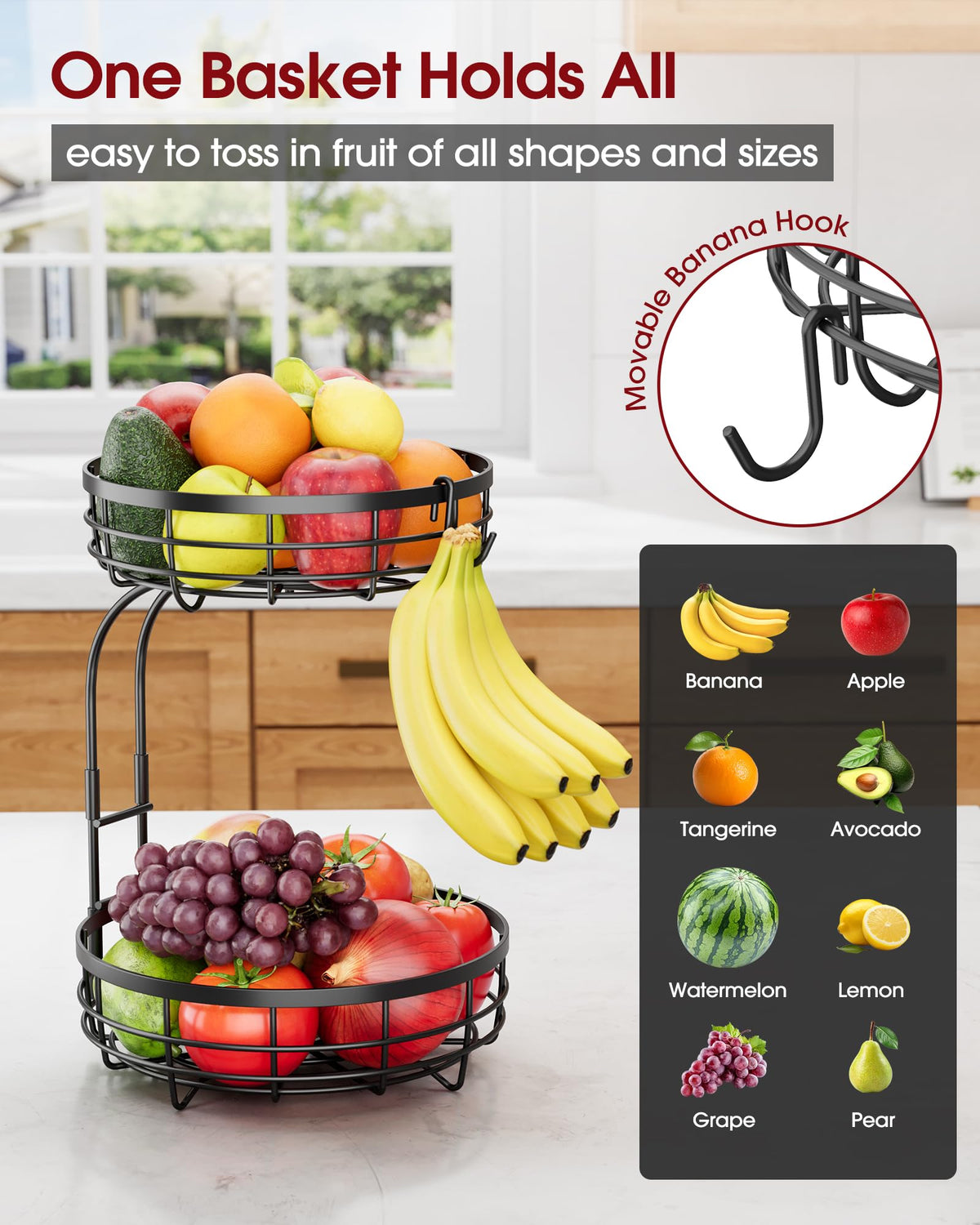 Sakugi detachable banana hook keeps bananas away from other produce.