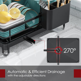 Sakugi dish drying rack anti-slip feet stabilize on damp counters