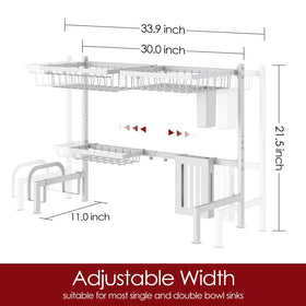 Sakugi dish drying rack featuring a cutting board holder for easy access.