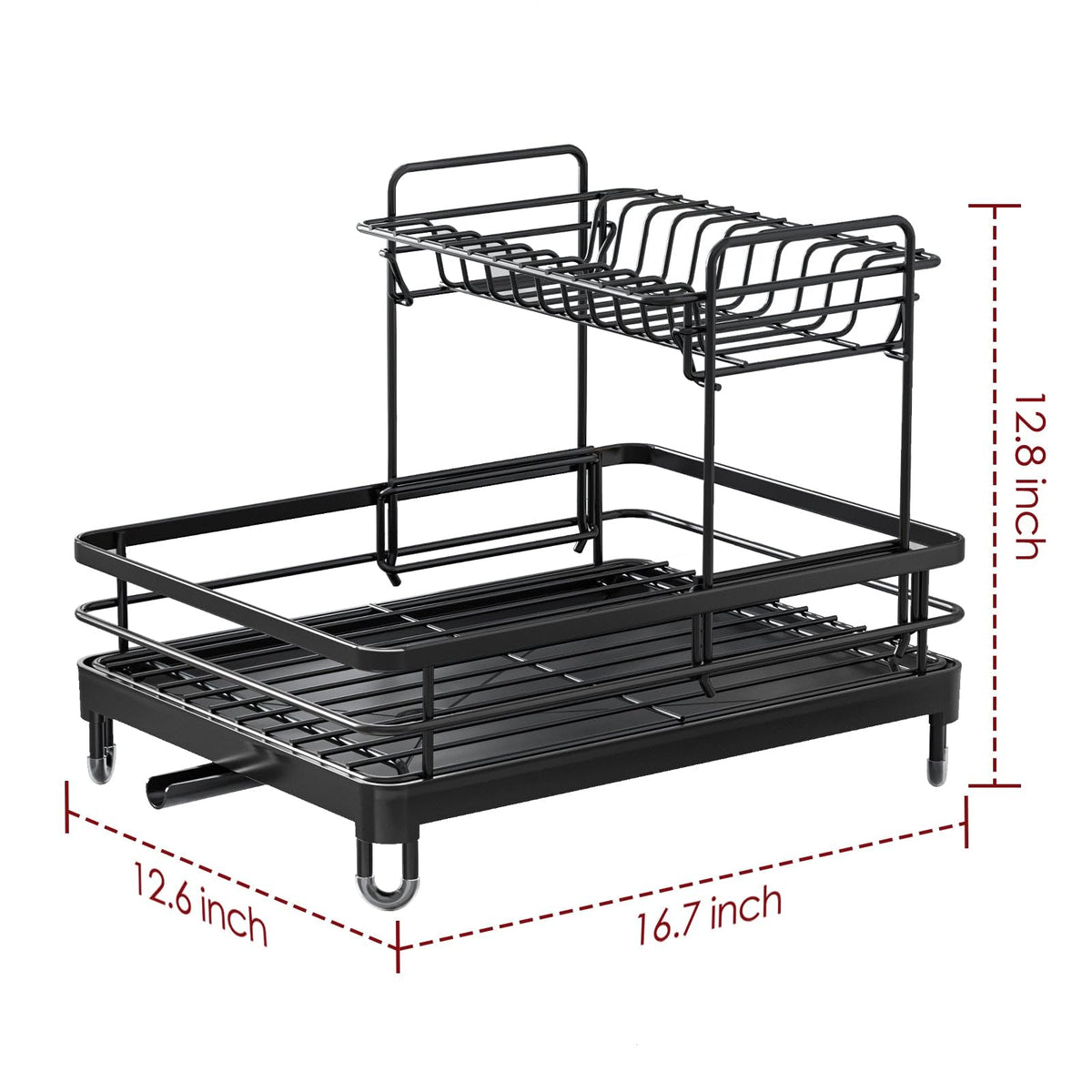 Sakugi dish drying rack black stainless steel finish for a modern kitchen look