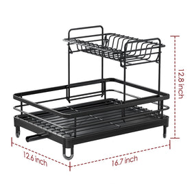 Sakugi dish drying rack black stainless steel finish for a modern kitchen look