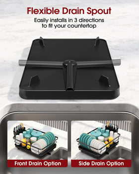 Sakugi dish rack installs easily without tools for quick setup.