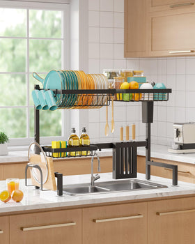 Sakugi five-hook section offers versatile storage above the sink.