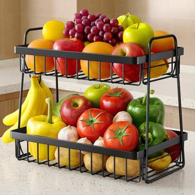 Sakugi 2-Tier Fruit Basket with a stable structure for organized fruit display
