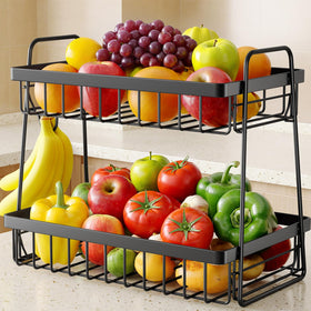 Sakugi 2-tier fruit basket top basket for organized counter display