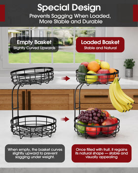 Sakugi fruit basket lower tier provides ample space for melons and vegetables.