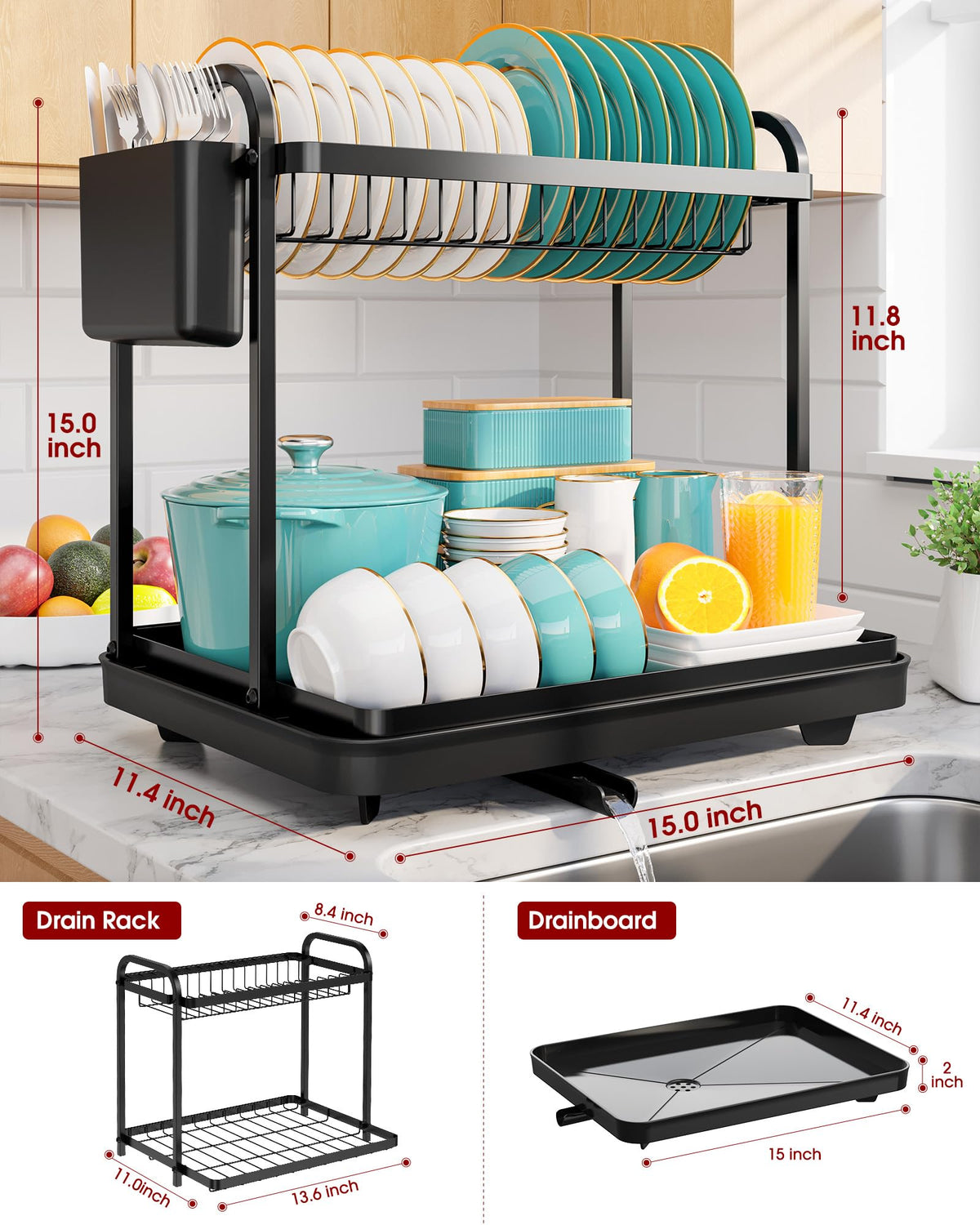 Sakugi kitchen counter rack designed for easy placement near sink